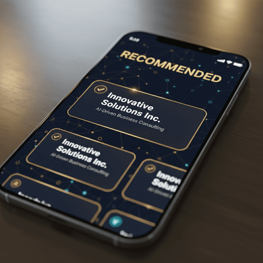 AI search recommendation interface on smartphone